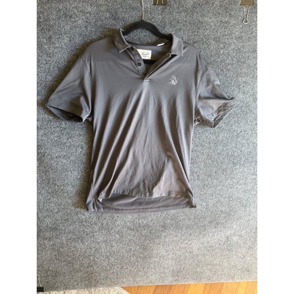 Original Penguin Munsingwear Mens BLACK Polo Shirt With Penguin Logo Medium - Picture 2 of 10